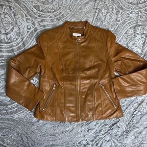 New without tags Calvin Klein Tan women’s Lamb Skin Jacker Size large